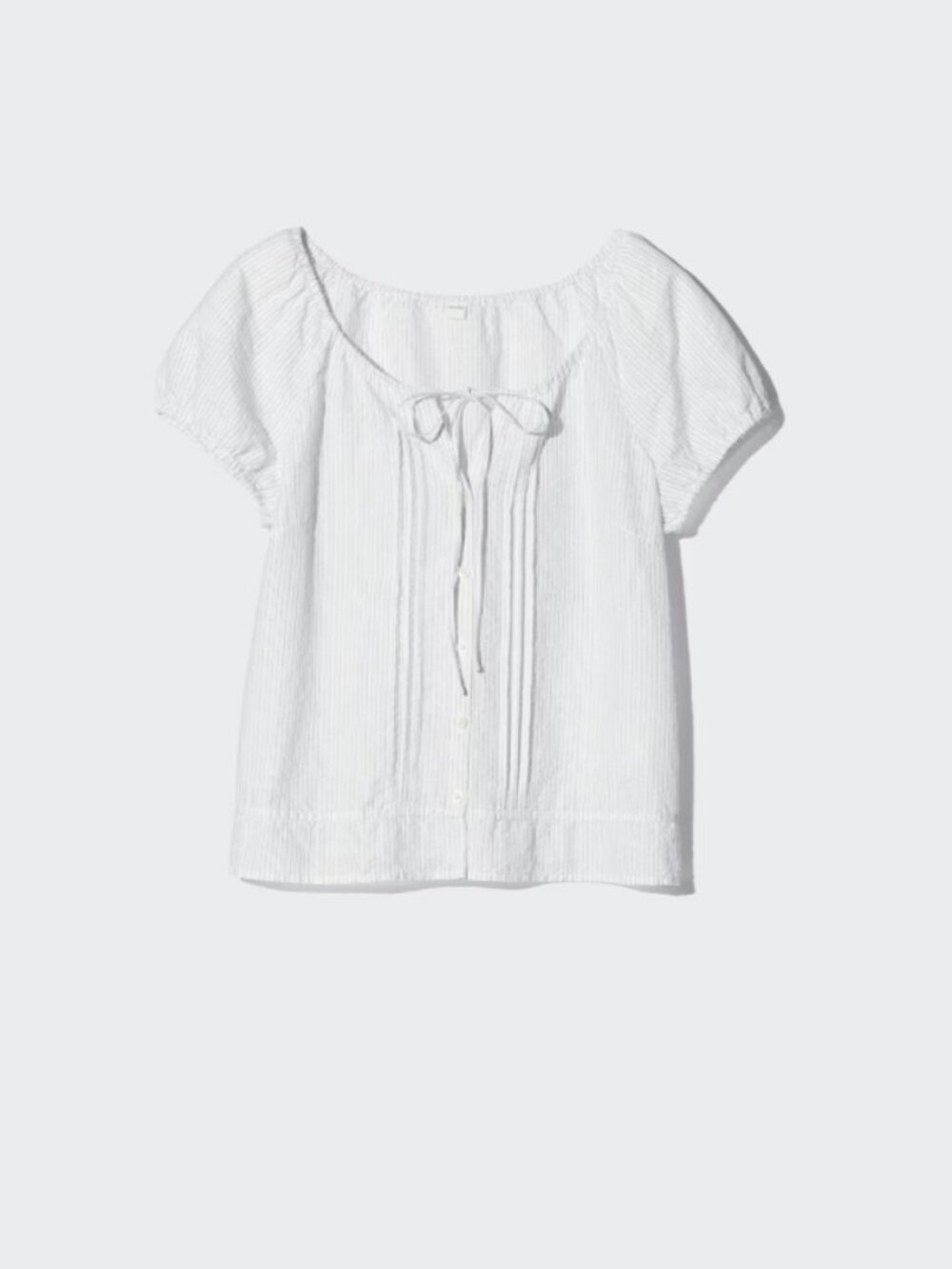 Linen Blend Blouse | Wide Neck